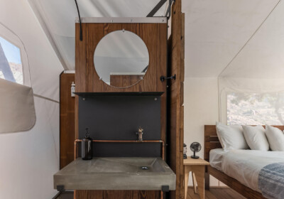 Deluxe Tent Bathroom at Under Canvas Zion