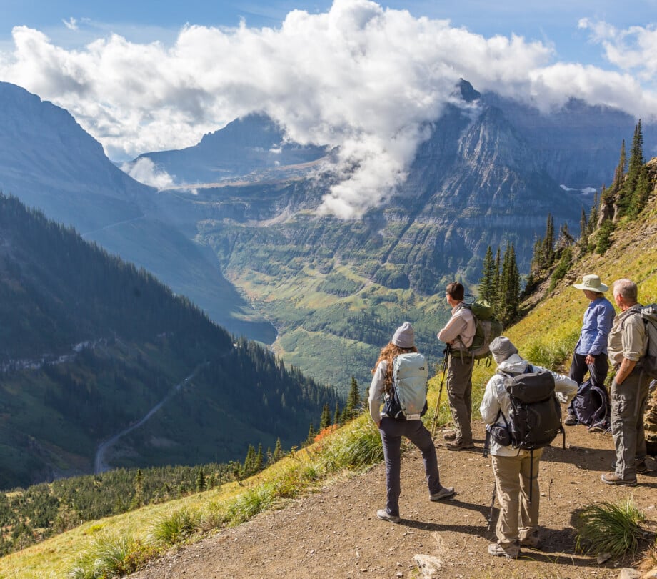 Group of hikers in Glacier National Park.