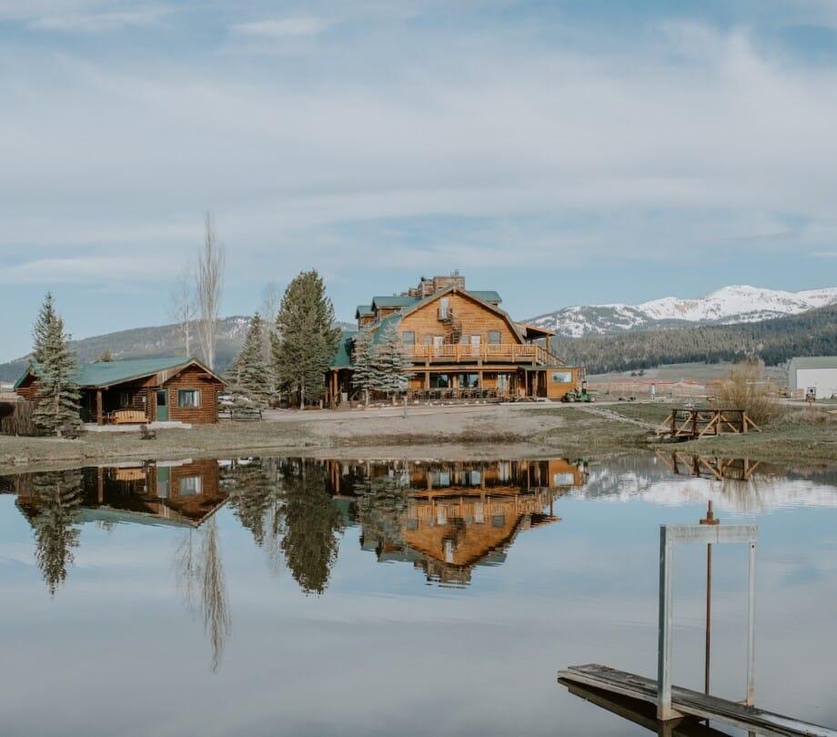 West Yellowstone cabin on waterfront